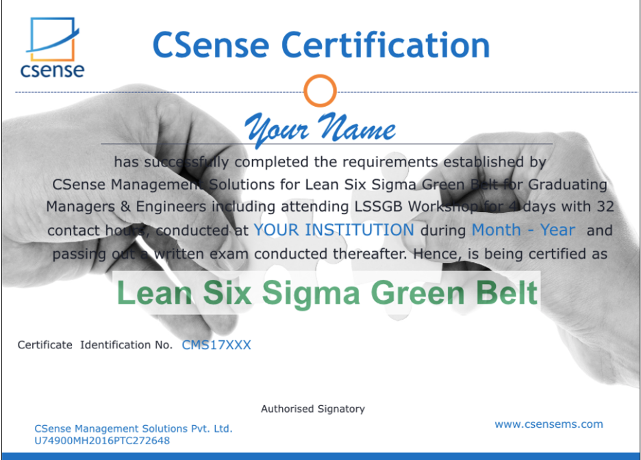 Six Sigma Green Belt for Graduating MBAs and Engineers